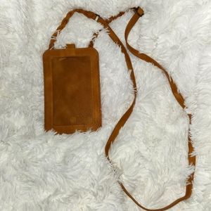 Mustard Vegan Leather Crossbody Cellphone Bag